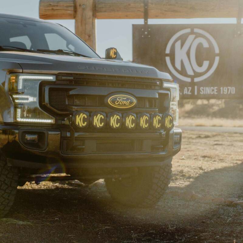 Ford Super Duty Light Bar Kit - Front Bumper - KC HiLiTES - Gravity LED Pro6 - Black - `17-`27